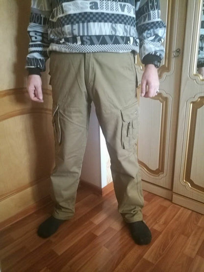warm Cargo pants winter Outdoor Climbing Training Multi Pockets Baggy thermal M