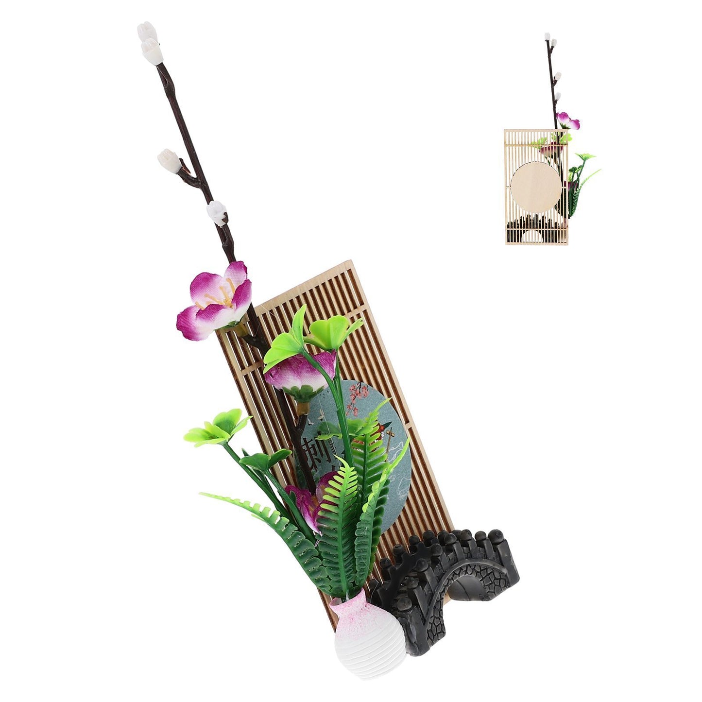 Floral Decor Plastic Wood Flower Sushi Plates Japanese Sashimi Trays Decorations