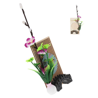 Floral Decor Plastic Wood Flower Sushi Plates Japanese Sashimi Trays Decorations