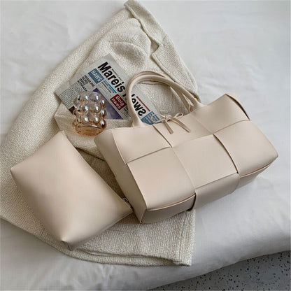 2 Set Women's Tote Bags PU Leather Shoulder Bags Women Lady Bag Handbags