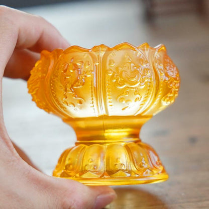 Buddha Pray Lotus Candle Butter Lamp Candle Holder Buddhist Supplies Supply Cup