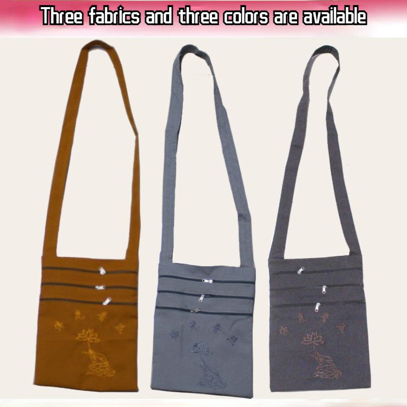 Soft Embroidery Bag Buddhist Monk Handbag Kung Fu Robe Wu Shu Shaolin Tote Bag