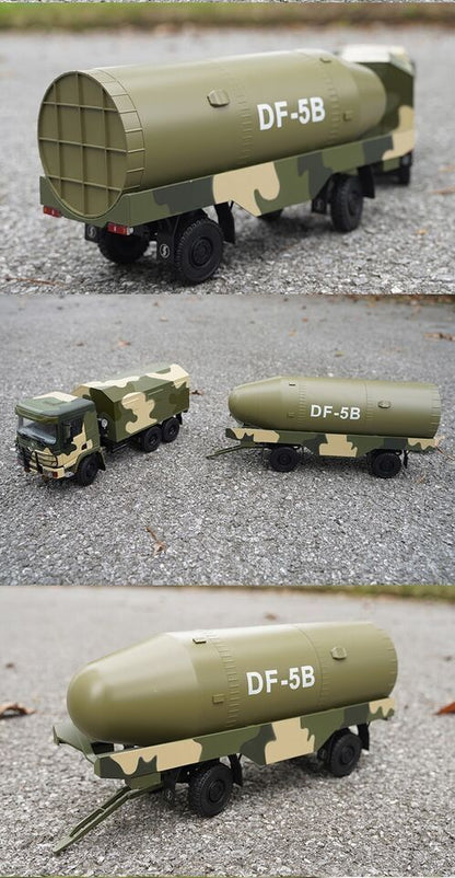 1:24 73CM SHANQI X3000 DF-5B Missile Transporter Truck Diecast Military Model