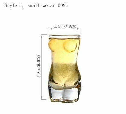 60/400ML Unique Beer Cups Funny Body Shape Wine Glass Whisky Vodka Shot Glasses