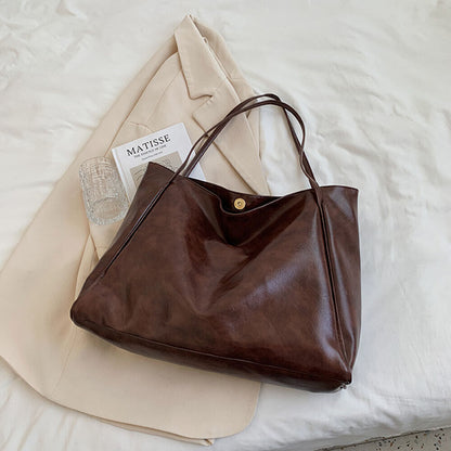 Tote Bag Bucket Bag Messenger Bag PU Leather Underarm Handbags Portable Casual