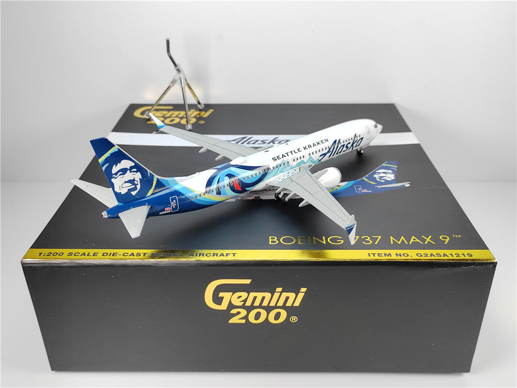 1:200 Geminijets Alaska BOEING737MAX9 Passenger Airplane Diecast Aircraft Model