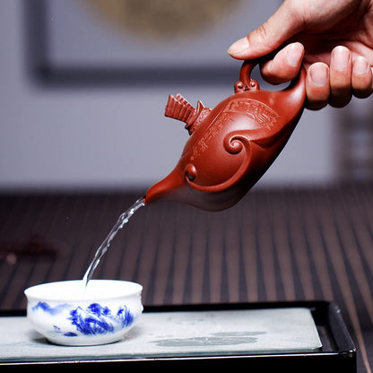 200ml Yixing Purple Clay Dahongpao Teapot Creative Kettle Kung Fu Tea Set