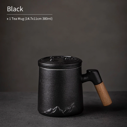 Creative Mountain Ceramic Tea Mug with Infuser