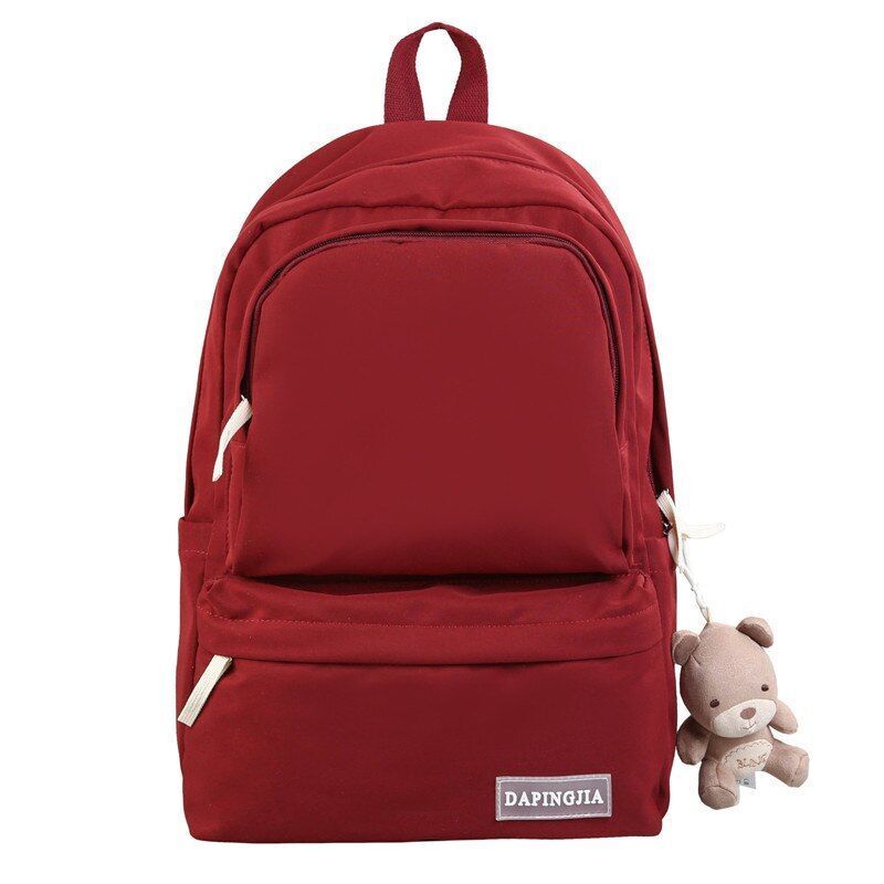 Double Zipper Women Backpack Waterproof Nylon School Student Bag Travel Rucksack