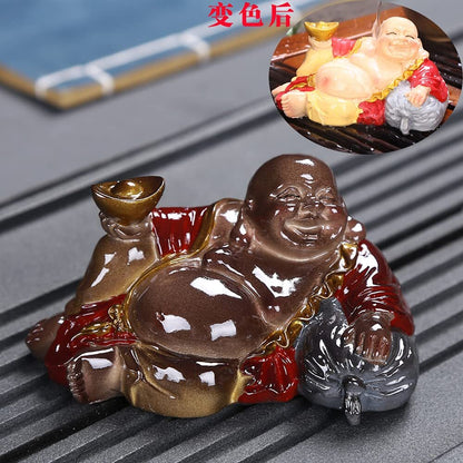 11.5cm Color Changing Tea Pet Ornaments Maitreya Buddha Tea Tray Tea Set