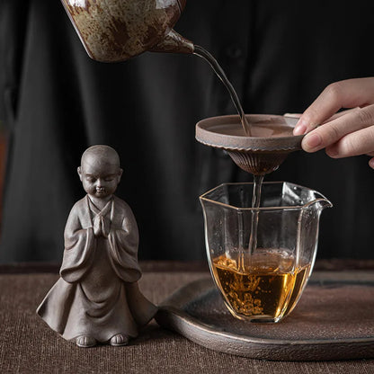 14cm Old Rock Mud Monk Tea Strainer Tea Pet Ornament Tea Net Strainer Tea Filter