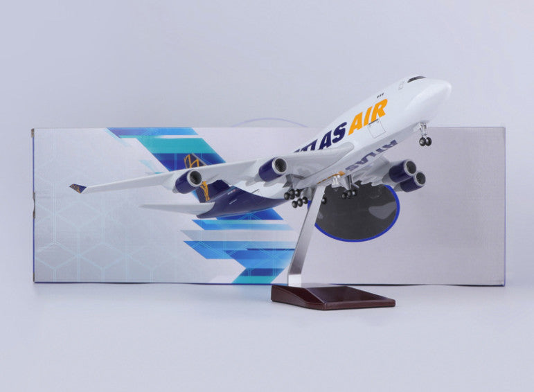 1:150 47CM ATLAS AIR BOEING 747-400 Aeroplane Landing Gear Resin Aircraft Model