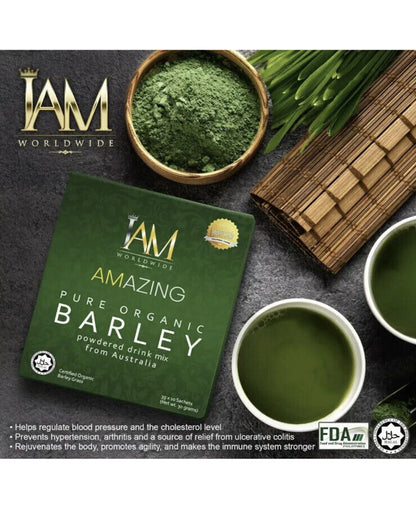 I Am Worldwide Amazing Pure Organic Barley For 1 Box Or 10 Sachet Free Shipping