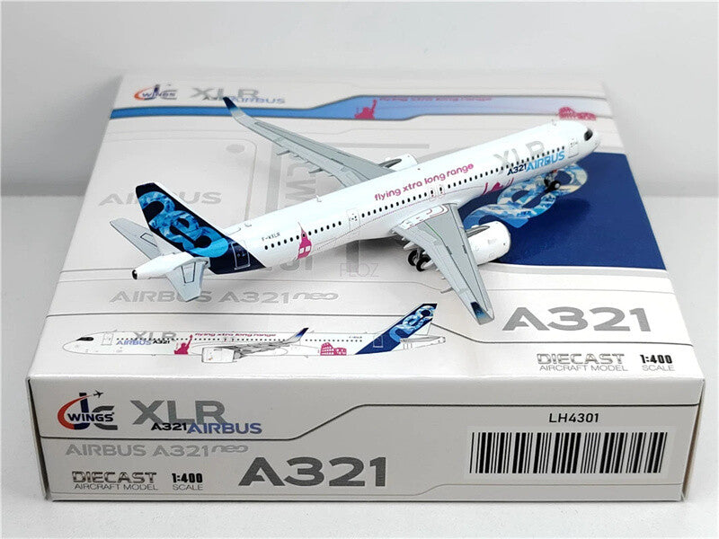 JC Wings for Airbus A321neo XLR F-WXLR Flying Xtra Long Range 1/400 Plane Model