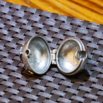 Old Silver Cross Vajra Pestle Ga Wu Box Necklace Pendant Ornaments
