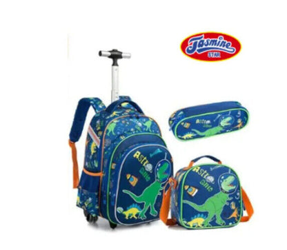 3pcs Schoolbag Lunch Bag School Bags Wheeled Backpack Student Backpack Boys