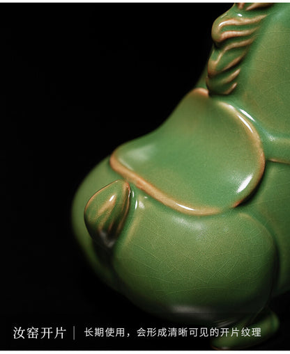 Ruyao Ceramic Green Horse Tea Pet Decoration Tea Play Creative Tea Ceremony