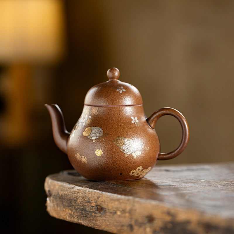 On Sales Real Yixing Zisha Purple Clay Tea Pot Ball Shaped Infuser Holes 200ml