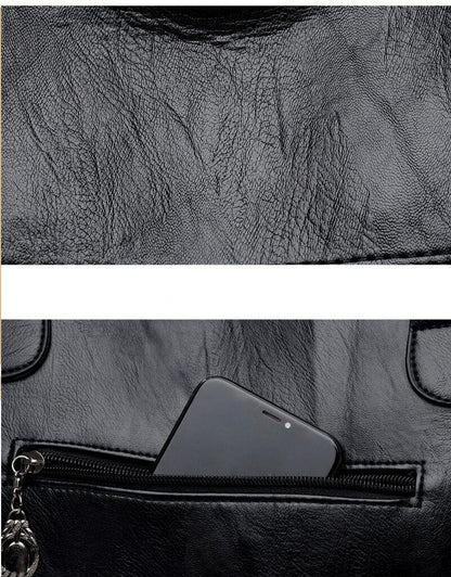 Vintage Solid Crossbody Bags Women PU Leather Luxury Shoulder Bag Large Capacity
