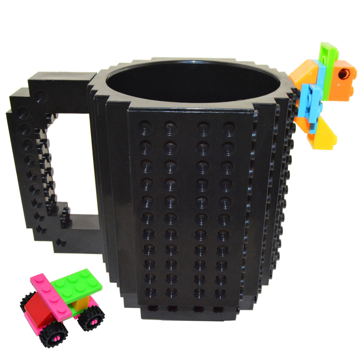 Creative Build-on Brick Drinking Mug - BPA-free Plastic Cup, Holds 12 Ounces