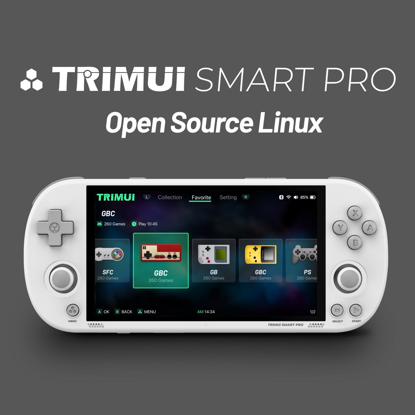 Trimui Smart Pro Handheld Gaming Console 4.96”IPS Screen Linux Emulator 64-256GB