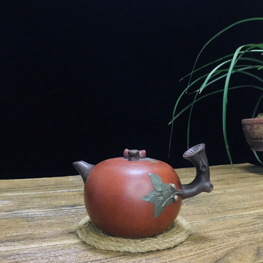 vintage chinese yixing purple clay teapot zisha ceremony carving Collectible art