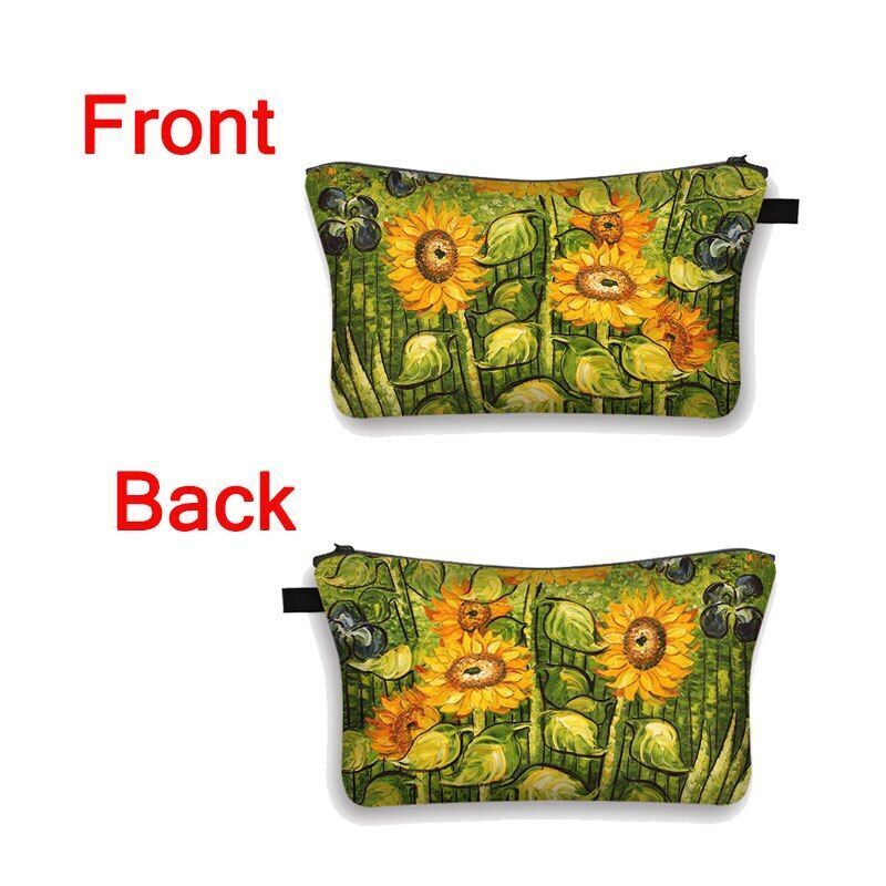 Woman Waterproof Makeup Bag Fashion Yellow Black Cosmetic Pouch Travel Organizer