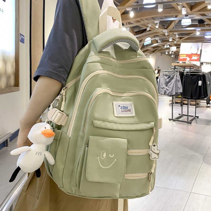 Women Nylon Laptop Men Travel School Bag Student Girl Boy Book Bag Backpack