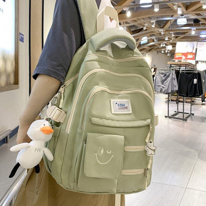 Women Nylon Laptop Men Travel School Bag Student Girl Boy Book Bag Backpack