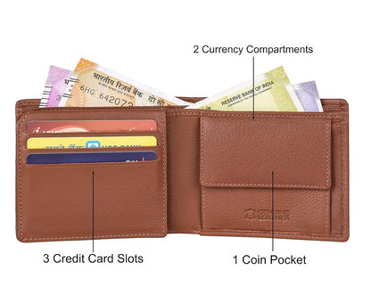 New Redwood Bi-Fold Leather Men's Wallet RFID Protection Gift Item