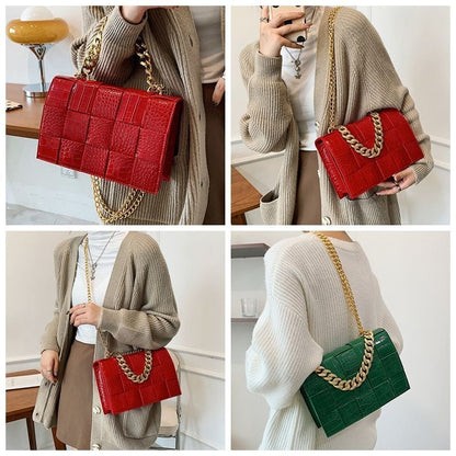 12 Colors Handbag Purse Alligator Pattern Shoulder Bag Women Chain Crossbody Bag