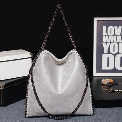 Frosted Material Handbag Woven Foldable Shoulder Women Multi-Funcation Bag Big
