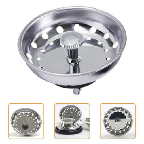 Stainless Steel Home Kitchen Sink Drain Stopper Basket Strainer Waste Plug Lot