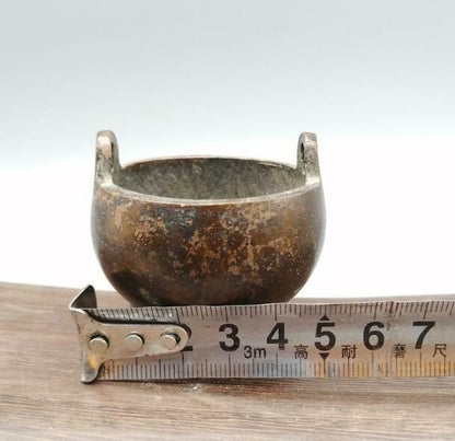 Mini Incense Burner Retro Bronze Censer Collectible Hand-carved Ornament