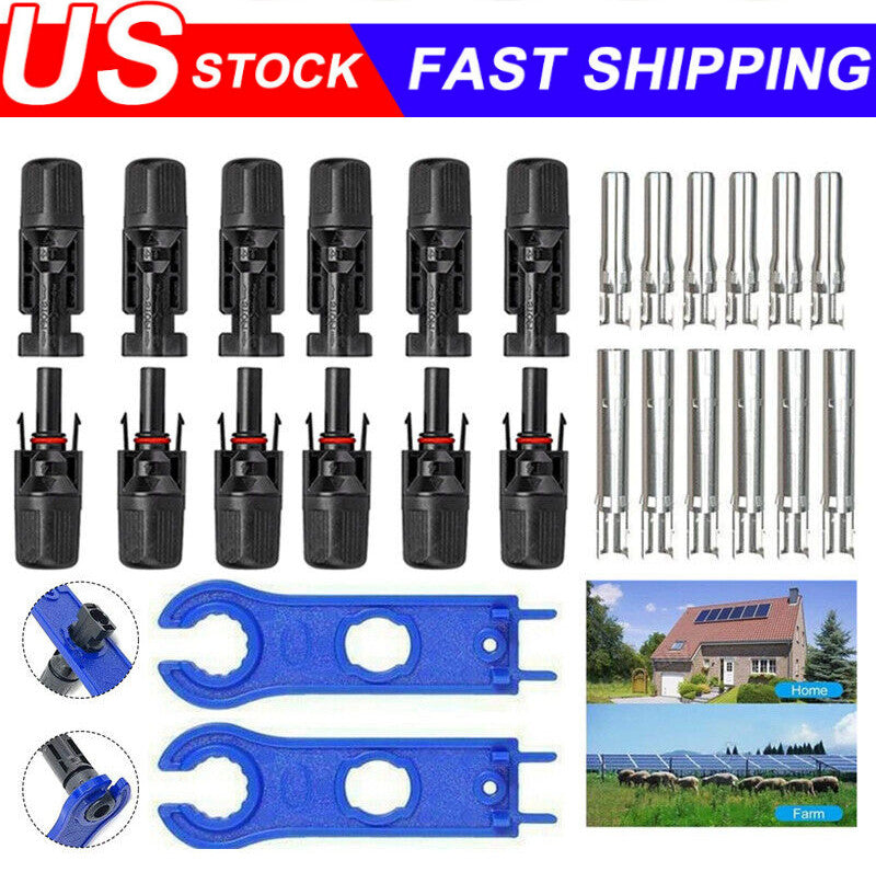 10/20/50/100 Pairs Male Female Solar Cable Connectors For DIY Solar Panel US