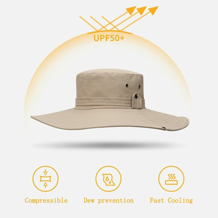 Bucket Hat Cowboy Summer Fishing Hiking Beach Waterproof Sun-proof Anti-UV Cap