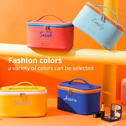 Personalized Makeup Bags Traveling Cosmetic Pouch Synthetic Leather Waterproof