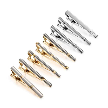 Tie Clips 8Pcs Copper Short Pins Set W/ Gift Box Accessories Men Shirt Cufflinks