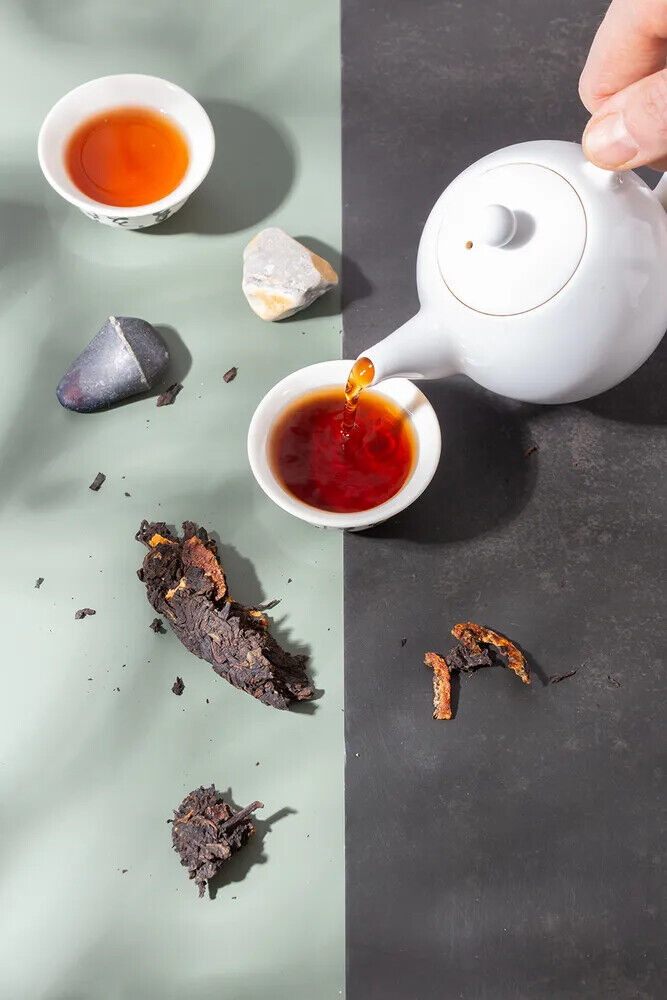 2021 Tangerine Peel Puerh Tea Gu Yi Dried Orange Peel Pu-erh Ripe Pu'er Tea 357g