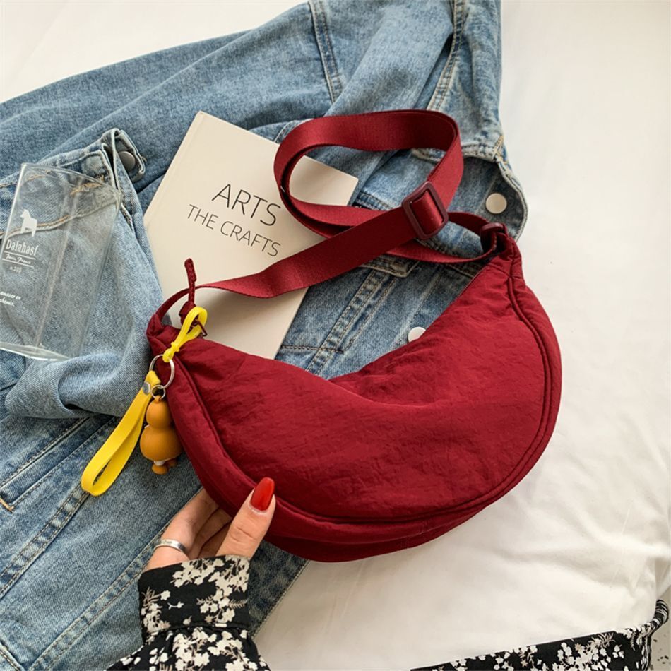 Hobos Side Shoulder Bag Nylon Plus Cotton Messenger Bag Travel Handbag 31*15*9CM