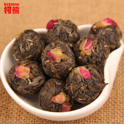 Handmade Puer Tea Raw Pu er Rose Herbal Tea 500g Chinese Old Tree Mini Pu'er Cha
