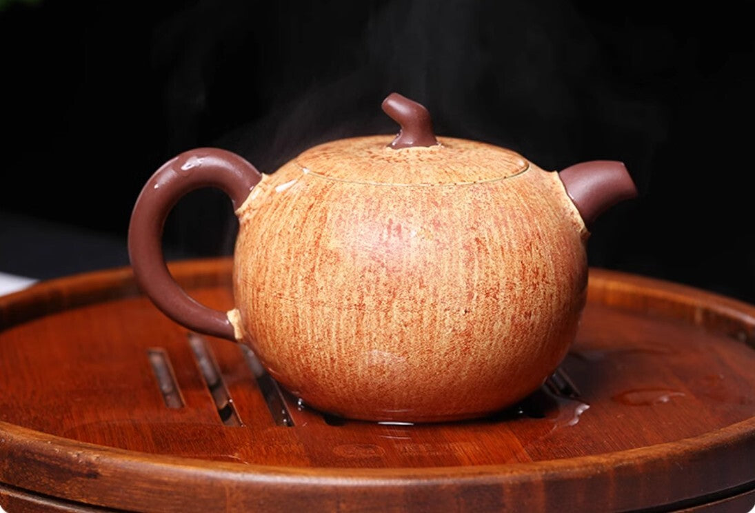 260cc chinese Yixing Handmade Zisha teapot Duan Clay Apple Gongfu Hu Tea Pot