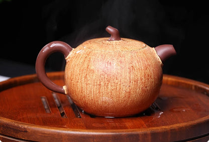 260cc chinese Yixing Handmade Zisha teapot Duan Clay Apple Gongfu Hu Tea Pot
