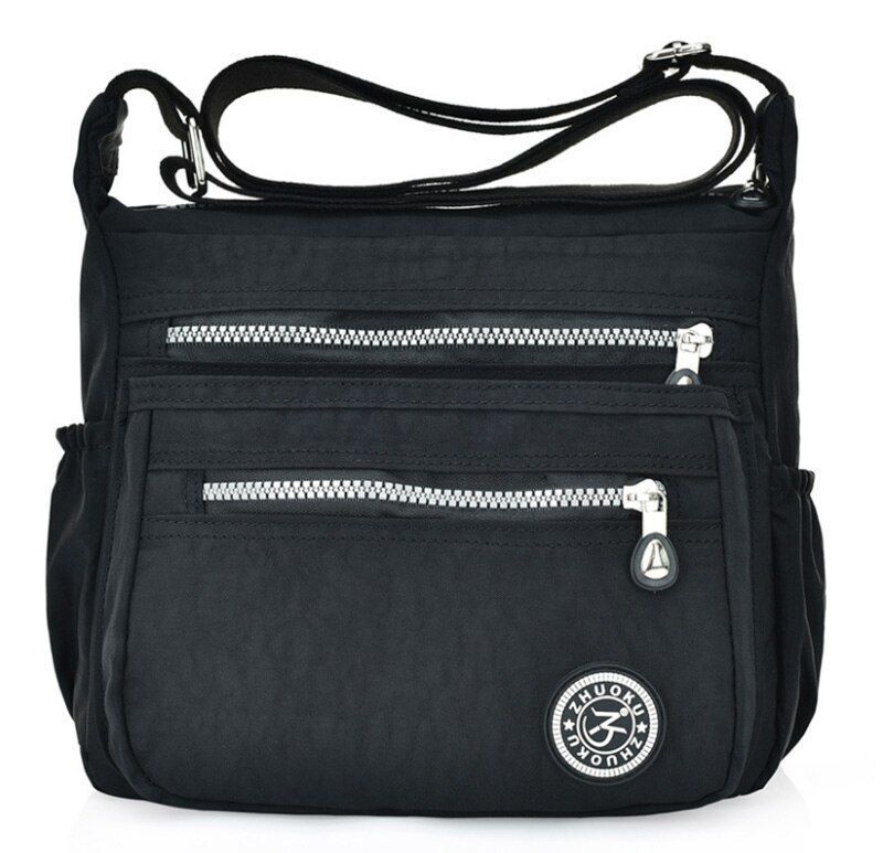 Casual Tote Nylon Shoulder Bag Polyester Fashion Solid Zipper Travel Crossbody
