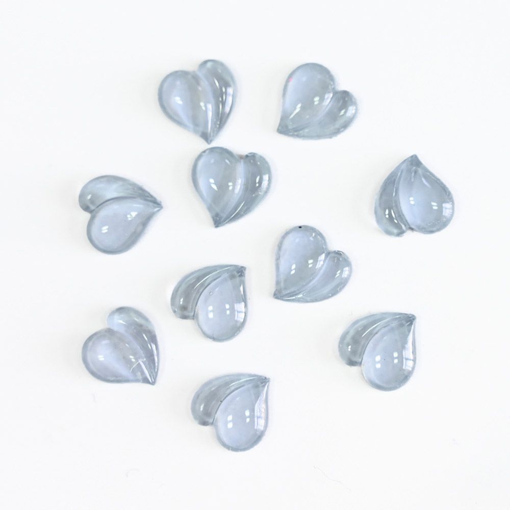 Nail Art Decals 20-100Pcs 3D Heart Charms Clear Acrylic DIY Manicure Accessories