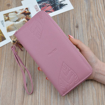 Wallets Purses Synthetic Leather Wristband Leaf Print Long Large Bag Wallets 1PC