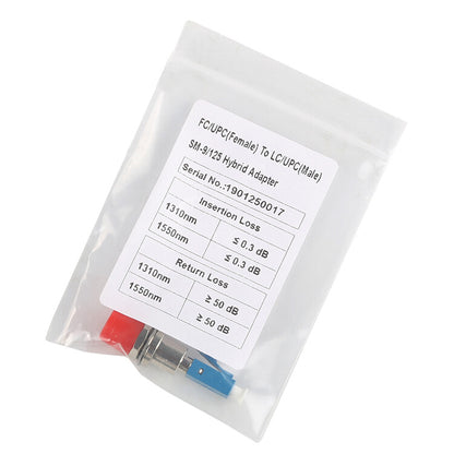 FC/UPC Female to LC/UPC Male SM-9/125 Hybrid Adapter Fiber Optic Flange Coupler