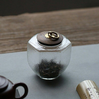 9.5Cm Hammer Glass Tea Canisters Storage Chest Kung Fu Tea Caddy Home Decoration