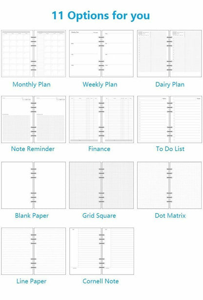 Notebook A5 A6 A7 Loose Leaf Refill Spiral Bind Planner Inner Page Inside Paper
