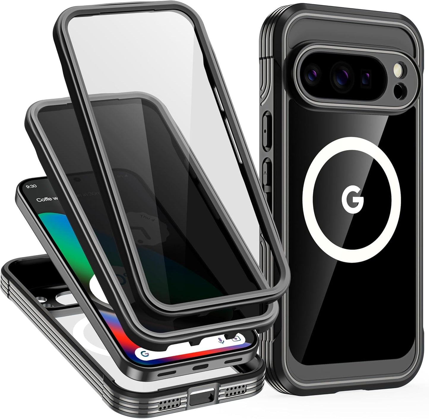 Magnetic for Google Pixel 10/Pixel 10 Pro Case, Built-In HD & Privacy Screen Pro